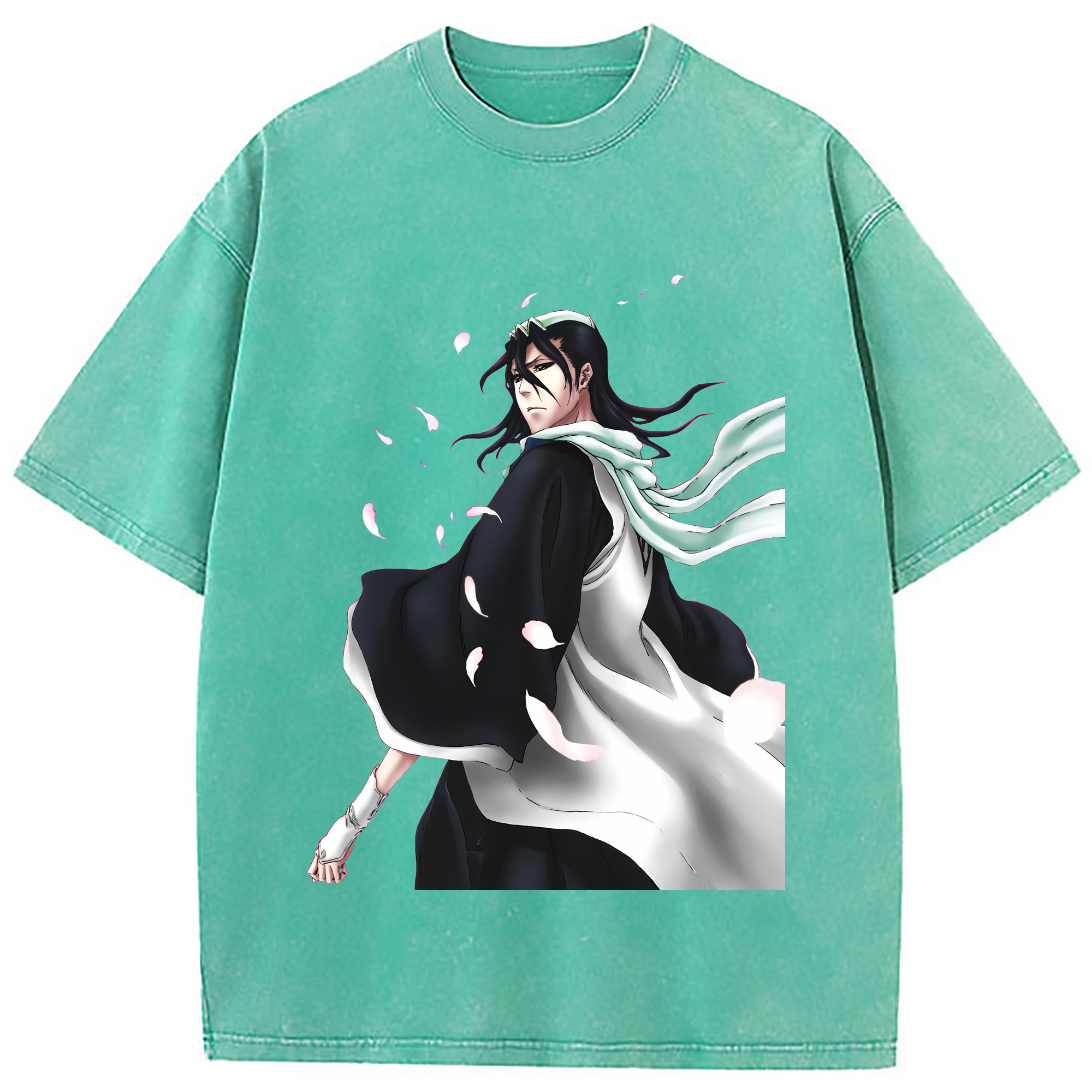 （画像用） ブリーチ くちき びゃくや BLEACH Kuchiki Byakuya 綿100% ヴィンテージ風 半袖Tシャツ（フロントプリント）